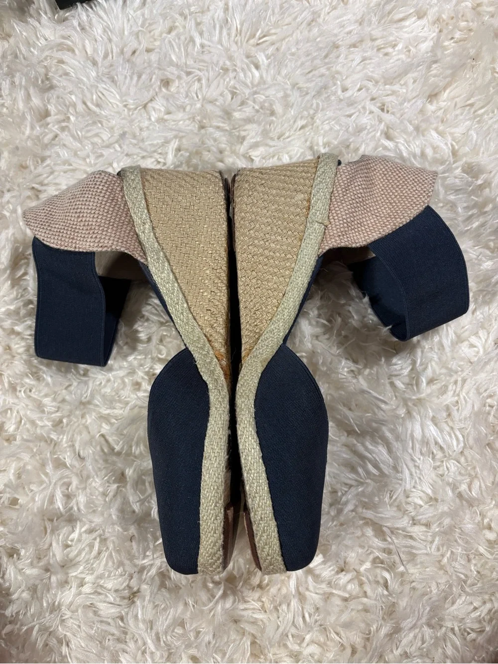 Ralph Lauren Charla Navy Canvas Women's Sandals-6.5